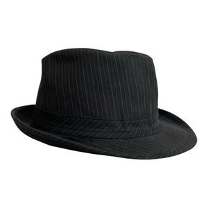 Unisex Manhattan Classic Striped Trilby Fedora Hat One Size Structured Gangster